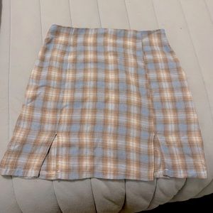 Blue and Tan plaid skirt